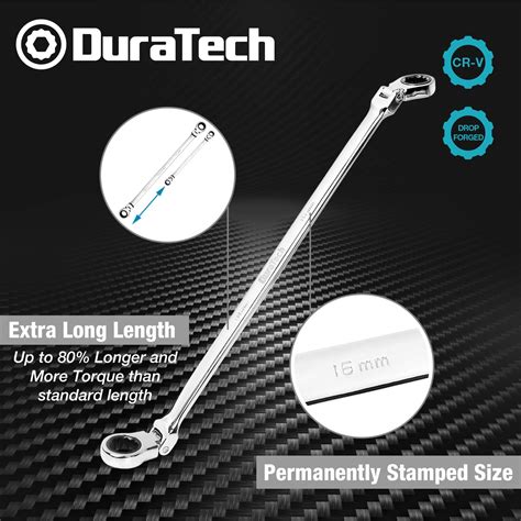 Snapklik Duratech Extra Long Flex Head Ratcheting Wrench Set