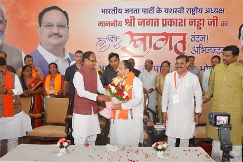 Grand Welcome Of Bjp National President Shri J P Nadda On Arrival In