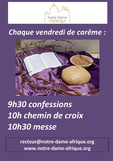 Confessions chemin de croix et messe chaque vendredi de carême