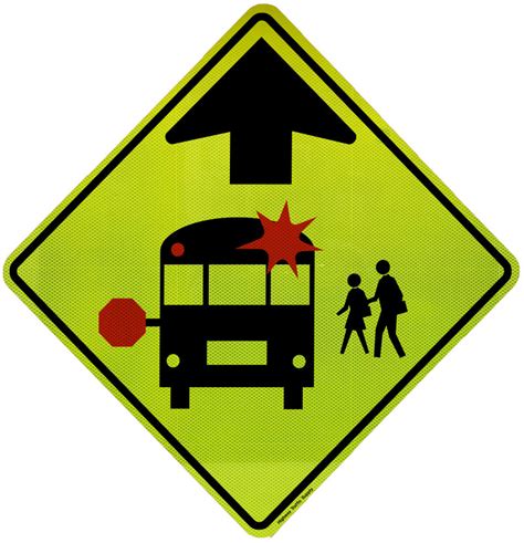 S3 1 School Bus Stop Ahead School Zone Signs Highway Traffic Supply