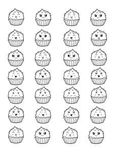 Acogedor Interior De Cocina Cup Cakes Colorear Para Adultos