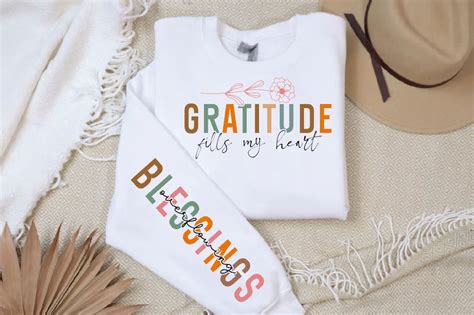 Gratitude Fills My Heart Sleeve Svg Design Inspirational Sleeve Svg