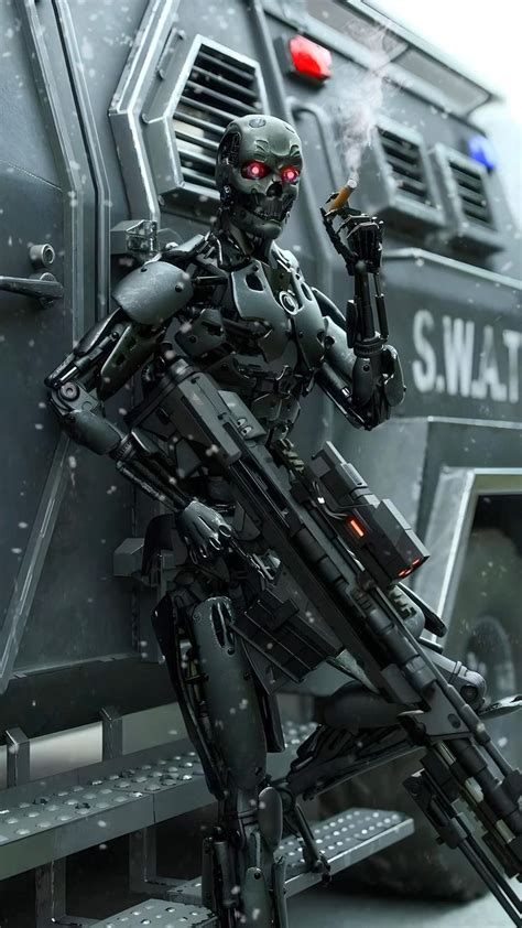 Terminator Police Officer Of The Future Robots Cyberpunk