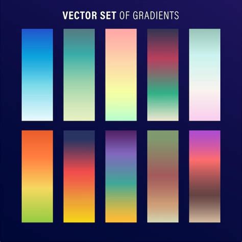 Premium Vector Vibrant Colorful Gradients Pallete An Example Of A Bright Color Swatches