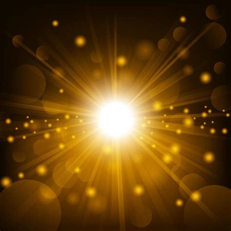 Gold Shine With Lens Flare Background Vector Illustration