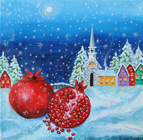 Christmas Landscape Painting Christmas Original Art Woderland Snow ...