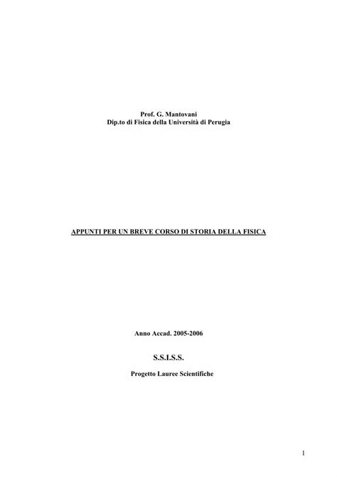 PDF STORIA DELLA FISICA Pg Infn It STORIA DELLA FISICA Pdf In