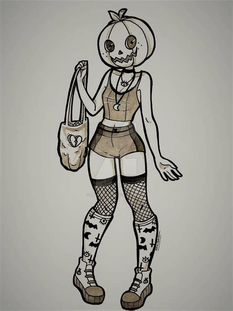 Pumpkin Head By Mesu Senshi On Deviantart Cartoon Art Styles Pumpkin Drawing Cute Drawings