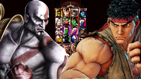 Mortal Kombat 9 KRATOS VS RYU STREET FIGHTER MOD Expert Arcade