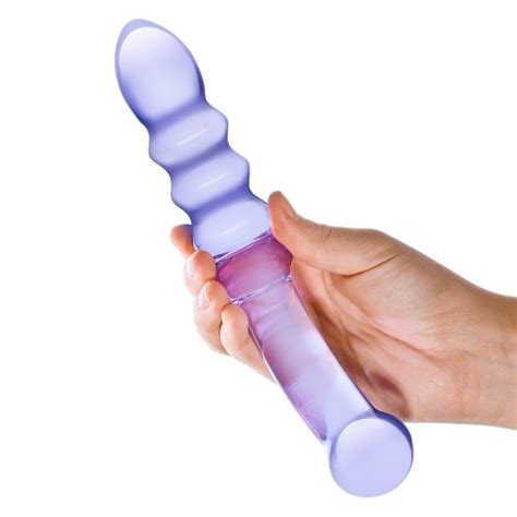 Glas Purple Rain Ribbed Dildo Sex Toy Hotmovies