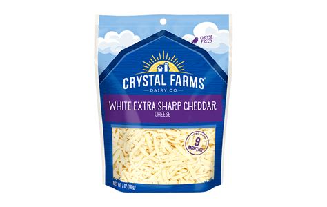 White Extra Sharp Cheddar Shredded Cheese | Crystal Farms