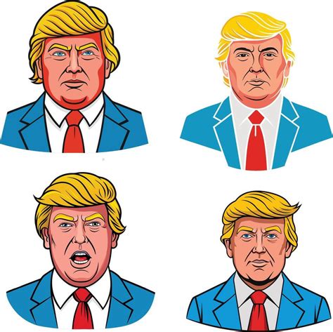 Four Different Images Of Donald Trump 48310384 Vector Art At Vecteezy