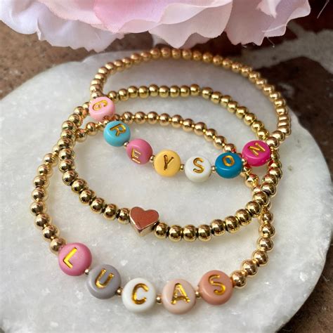 Custom Gold Name Bracelets Etsy