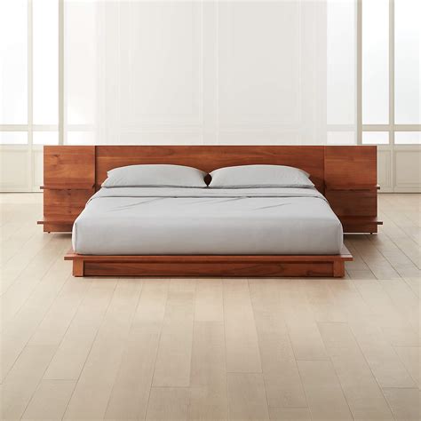 Andes Acacia Wood Platform King Bed with Nightstands + Reviews | CB2