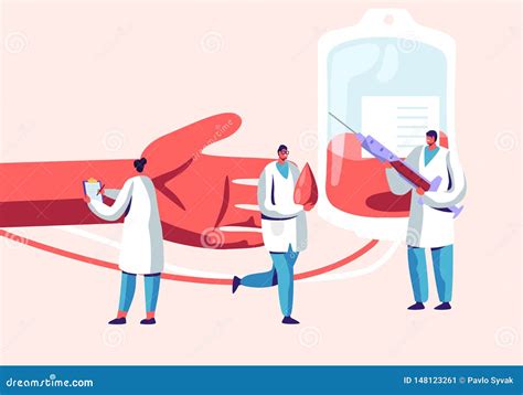 Blood Donation Male Female Characters In Medical Vector Image Hot Sex