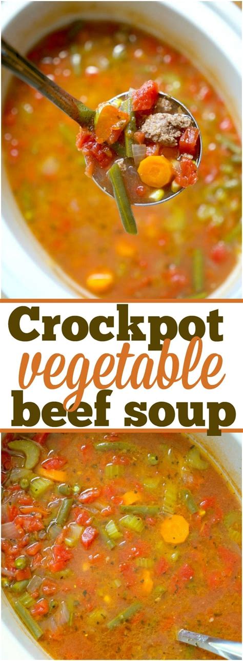 Easy Crock Pot Vegetable Beef Soup · The Typical Mom