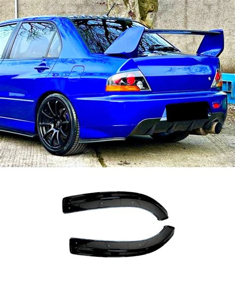 Gloss Black Mitsubishi Lancer Evolution 7 8 9 Side Skirts And Rear Pods Damd Style Elite