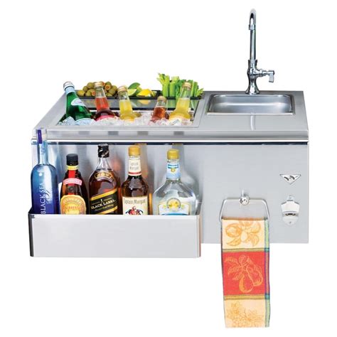 Twin Eagles 30 Inch Built In Stainless Steel Outdoor Bar With Sink And