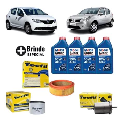 Kit Troca De Oleo E Filtros Renault Sandero 1 6 8v 10w40 Parcelamento