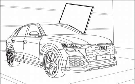 Black And White Audi Car Coloring Page