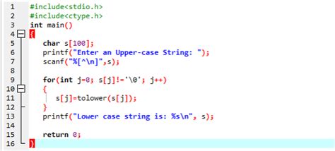 C Uppercase To Lowercase