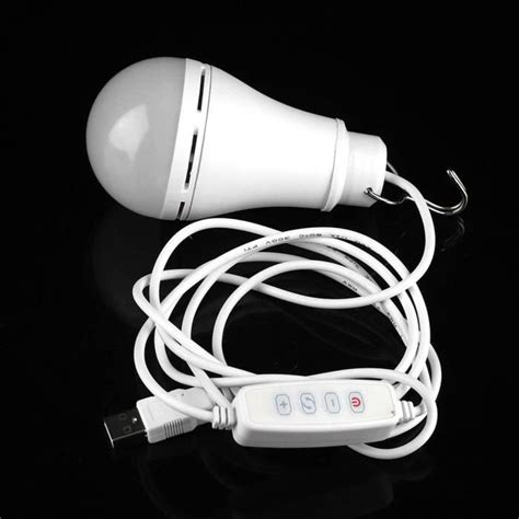 Qiilu Ampoule De Secours Rechargeable 5V USB LED Ampoule Lampe De