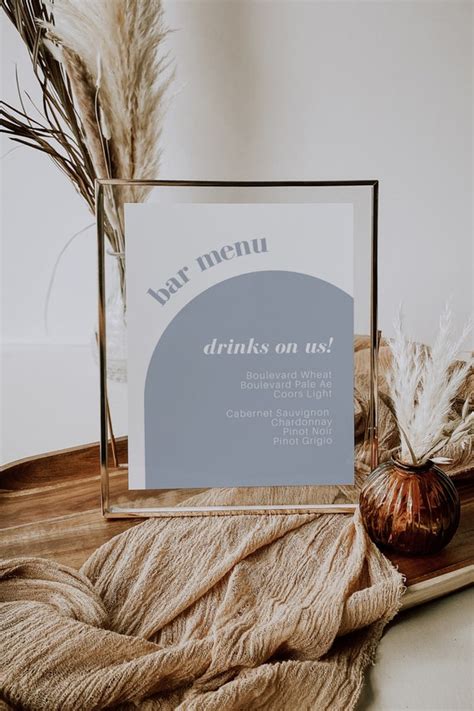 Customizable Wedding Bar Sign Arch Bar Menu Template Open Etsy