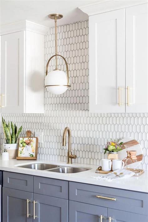 Gold And White Backsplash