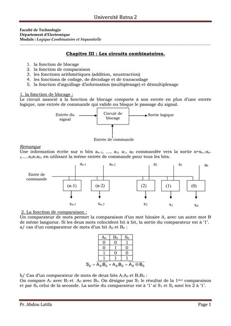 SOLUTION Chap 3 logique combinatoire et séquentielle 2023 Studypool