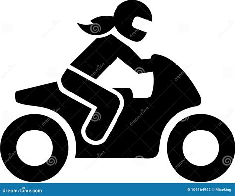 Motorbike Woman Driver Icon Stock Vector Illustration Of Cycle Rider