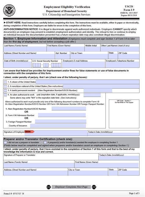 I9 Printable Form 2024