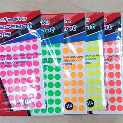 Jual Label Sticker Stiker Bulat T J Self Adhesive Fluorezcent