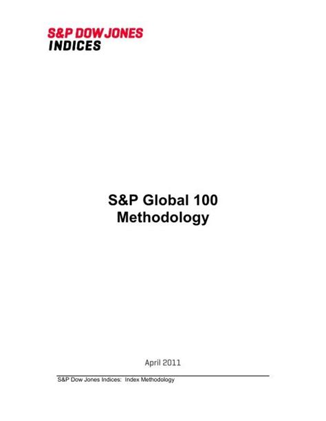 S&P Global 100 Methodology - S&P Dow Jones Indices