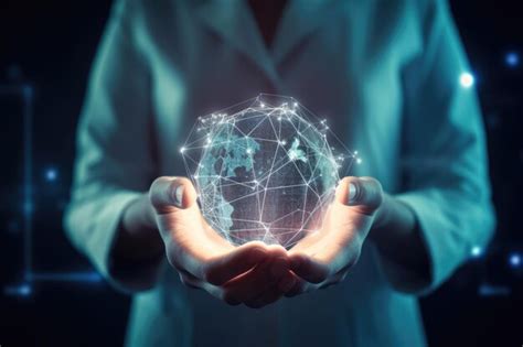 Premium AI Image A Man Holding A Globe In His Hands