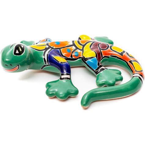 Bungalow Rose Handmade Mexican Talavera Mini Ceramic Gecko Indoor