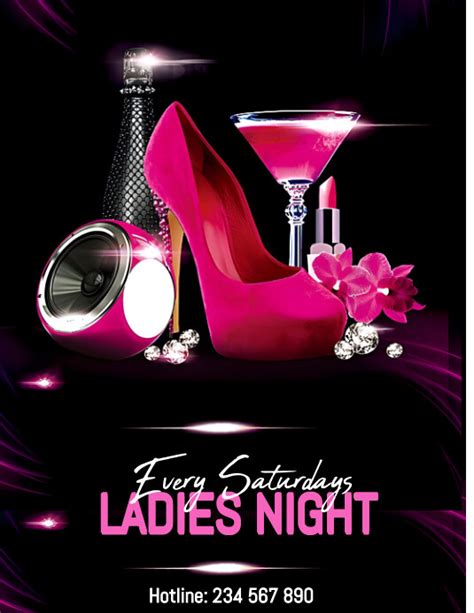 Black Maximalist Ladies Night Flyer Us Lett Template Postermywall