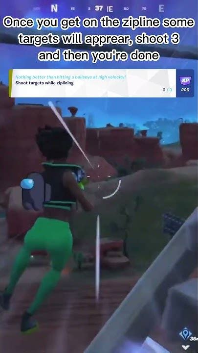 Shoot Targets While Ziplining Week 2 Challenge Fortnite Shorts