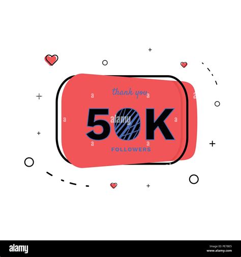 50k Followers Thank You Card Celebration 50000 Subscribers Geometric