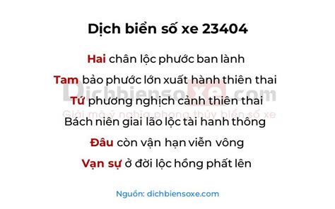 Ý Nghĩa Biển Số Xe 23404 Là Gì Dịch Biển Số Xe