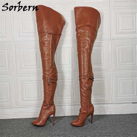 90cm Thigh High Boots Women Genuine Leather Long Lady Heel Aliexpress