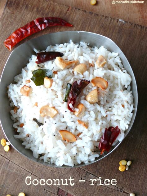 Simple Coconut Rice Recipegratedthengai Sadam Marudhuskitchen