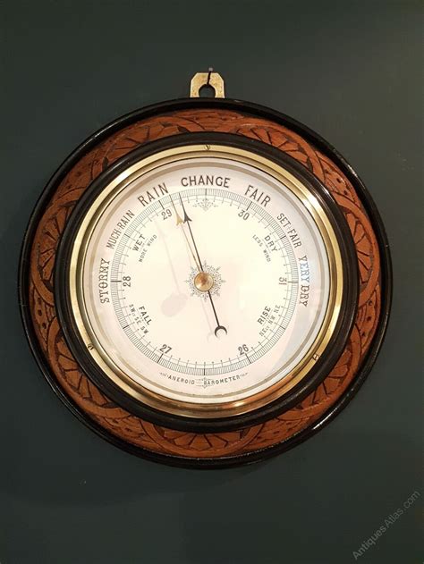 Antiques Atlas Turned And Carved Oak Aneroid Barometer