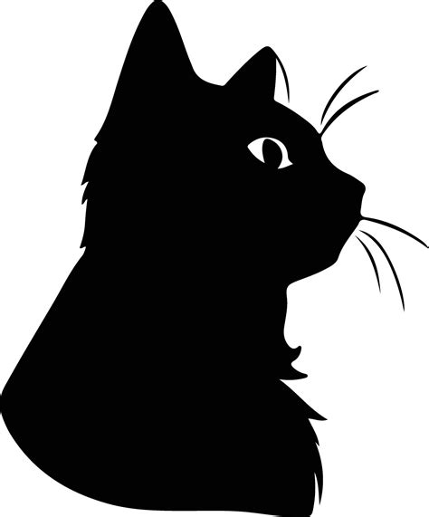 Russian White Black and Tabby Cat silhouette portrait 39056299 Vector ...