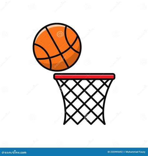 Icono De Baloncesto Con Estilo De Color Lineal Ilustración del Vector