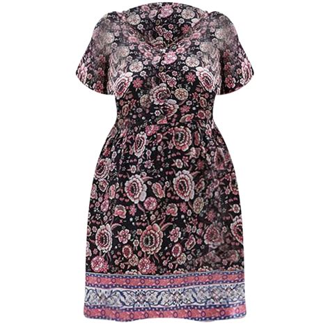 Ktmkh Womens Bodycon Dress Summer Ladies Plus Size V Neck Flower Print