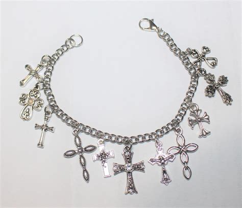 Create Your Own Cross Bracelet, Cross Charm Bracelet, Stainless Steel ...