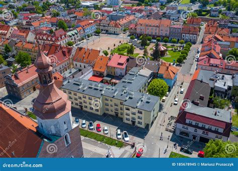 ZORY, POLAND - JUNE 04, 2020: Aerial View of Central Square in Zory ...