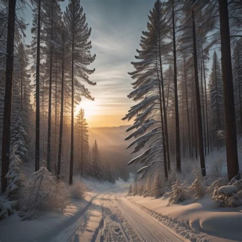 Premium Photo | Winter forest landscape