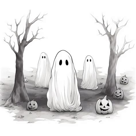 Premium AI Image | Abstract Halloween Ghost Drawing for a Halloween ...