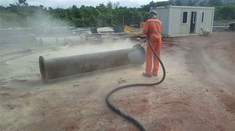 Sandblasting A Pipe Youtube